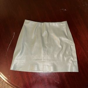 sage green miniskirt